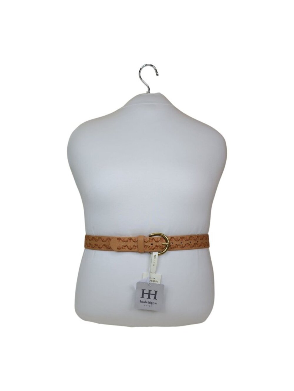 Haute Hippie Tan Leather Belt With Gold Buckle Womens Size M Vachetta